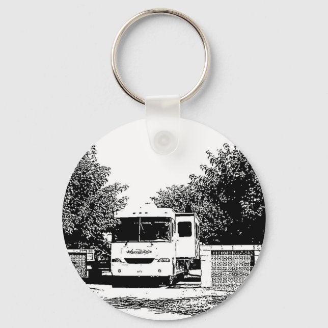 Motorhome in RV Park Key Ring (Front)