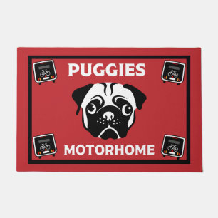 Motorhome Pug Camping  Doormat