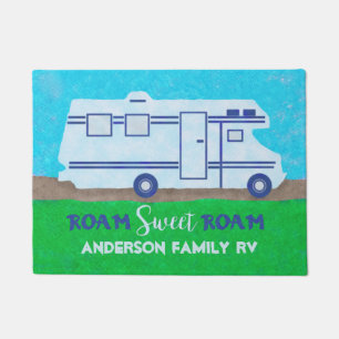 Motorhome RV Camper Travel Van Roam Custom Name Doormat