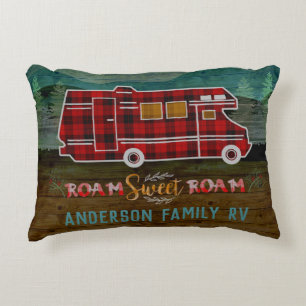 Motorhome RV Camper Travel Van Rustic Personalised Decorative Cushion