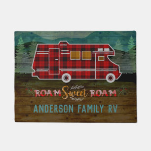 Motorhome RV Camper Travel Van Rustic Personalised Doormat