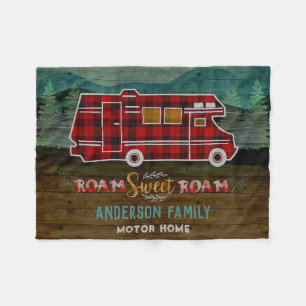 Motorhome RV Camper Travel Van Rustic Personalised Fleece Blanket