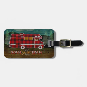 Motorhome RV Camper Travel Van Rustic Personalised Luggage Tag