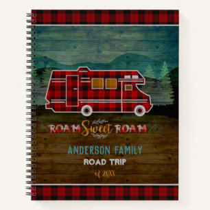 Motorhome RV Camper Travel Van Rustic Personalised Notebook