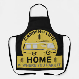 Motorhome RV Motorhome Camping Life Latte Mug Apron