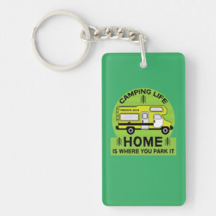 Motorhome RV Motorhome Camping Life Latte Mug Key Ring