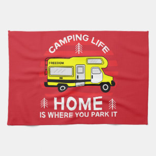 Motorhome RV Motorhome Camping Life Latte Mug Tea Towel