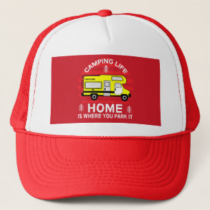 Motorhome RV Motorhome Camping Life Latte Mug Trucker Hat
