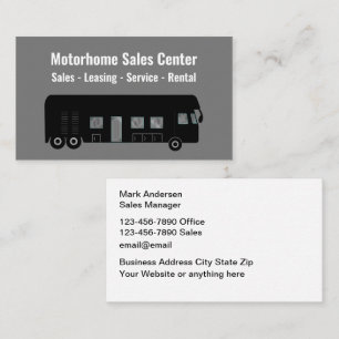 Motorhome Sales And Service Business Business Card