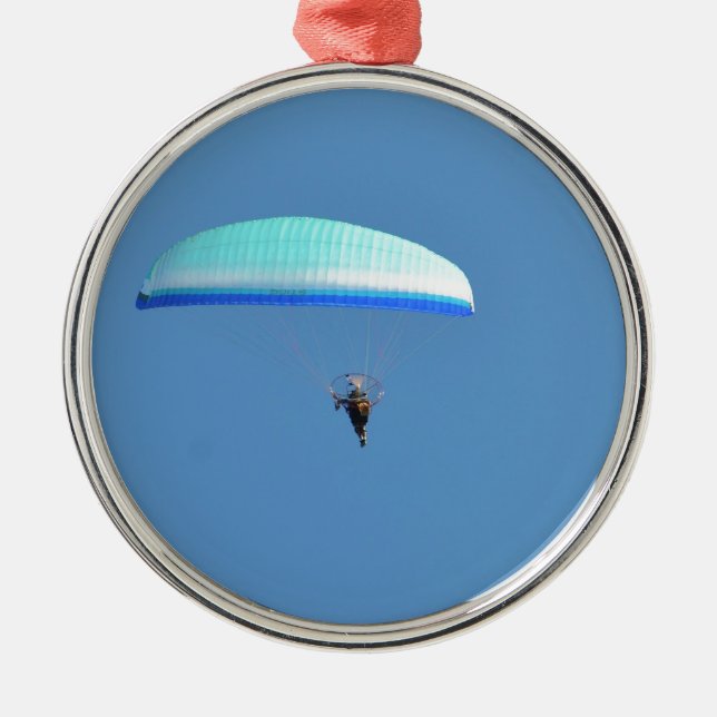 Motorised Paraglider Metal Ornament (Front)