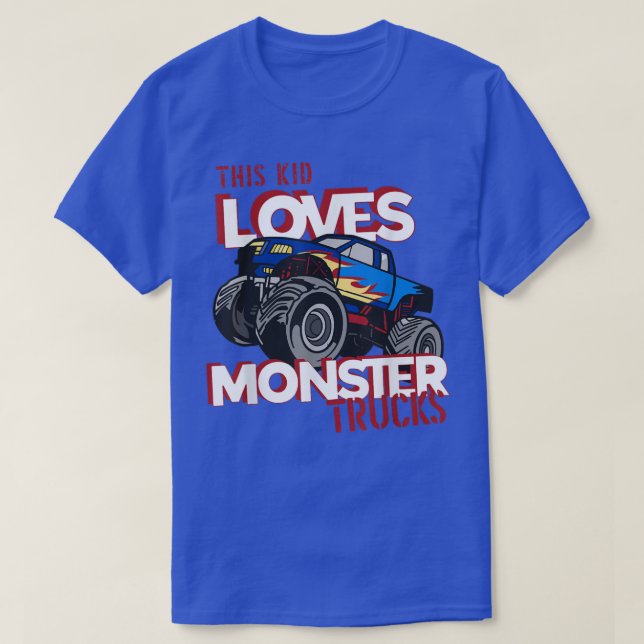 Motosport I Trucker Kid I This Kid Loves Monster T T-Shirt (Design Front)