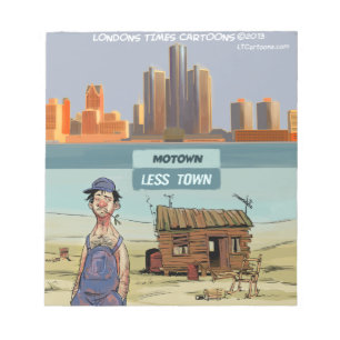 Motown LessTown Funny Notepad