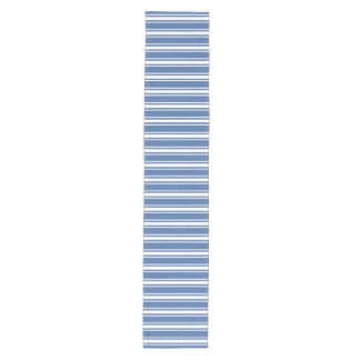 Mottled Calypso Blue Striped Medium Table Runner