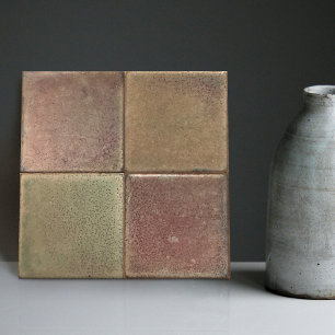 Mottled Marbled Earth Tone Set of 4 Wall Decor Cer Ceramic Tile
