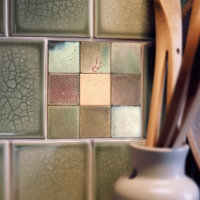 Mottled Marbled Earth Tone Set of 9 Wall Decor Cer