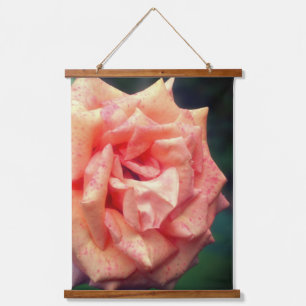 Mottled Peach Rose Petals Hanging Tapestry