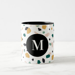 mottled spotted abstract pattern minimal Cute Two- Two-Tone Coffee Mug