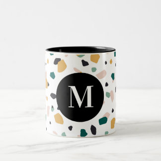 mottled spotted abstract pattern minimal Cute Two- Two-Tone Coffee Mug