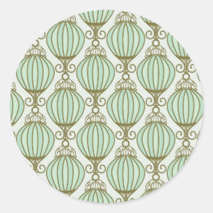 Motton Blue Pattern Classic Round Sticker