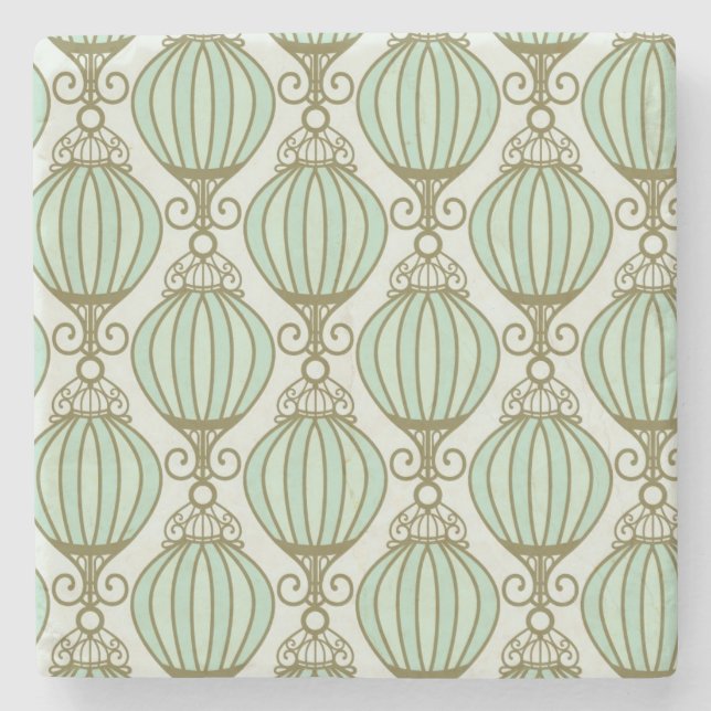 Motton Blue Pattern Stone Coaster (Front)