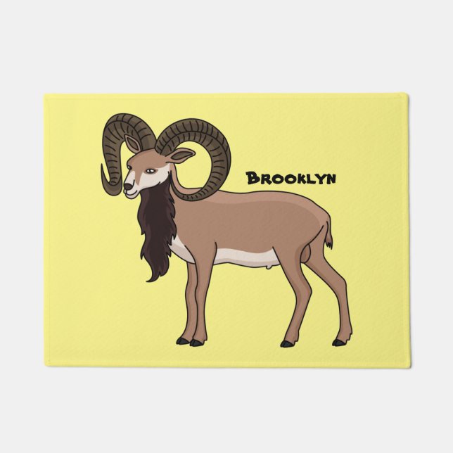Mouflon goat illustration doormat (Front)