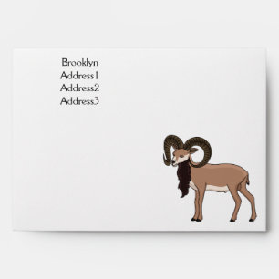 Mouflon goat illustration envelope
