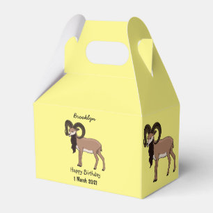 Mouflon goat illustration favour box