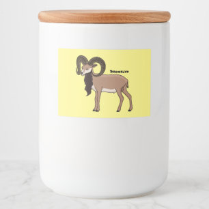 Mouflon goat illustration food label
