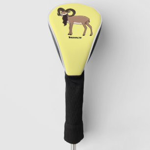 Mouflon goat illustration golf head cover