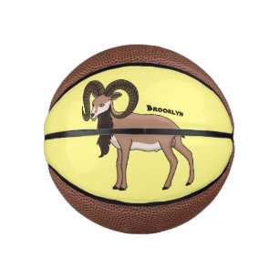 Mouflon goat illustration mini basketball