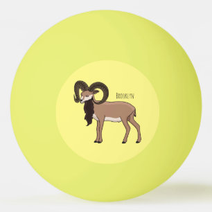 Mouflon goat illustration ping pong ball