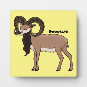 Mouflon goat illustration plaque