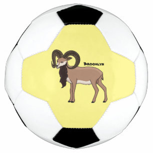 Mouflon goat illustration  soccer ball