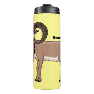 Mouflon goat illustration thermal tumbler