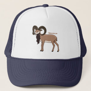 Mouflon goat illustration trucker hat