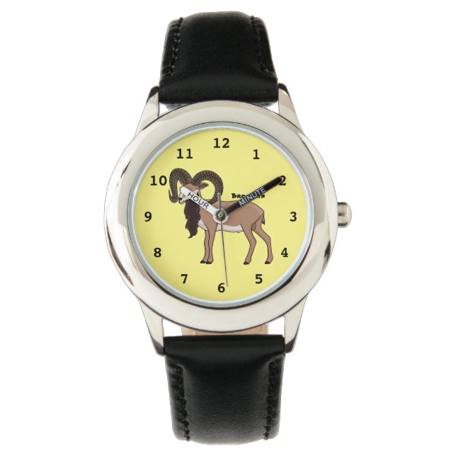 Mouflon goat illustration watch (Front)
