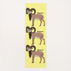 Mouflon goat illustration yoga mat