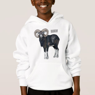 Mouflon sheep cartoon illustration