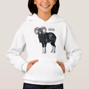 Mouflon sheep cartoon illustration