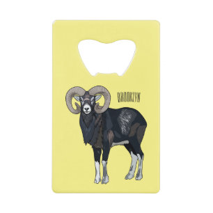 Mouflon sheep cartoon illustration