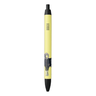 Mouflon sheep cartoon illustration black ink pen