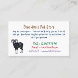 Mouflon sheep cartoon illustration business card