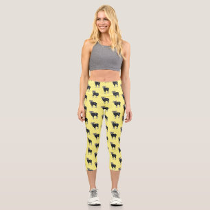 Mouflon sheep cartoon illustration capri leggings