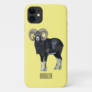Mouflon sheep cartoon illustration Case-Mate iPhone case