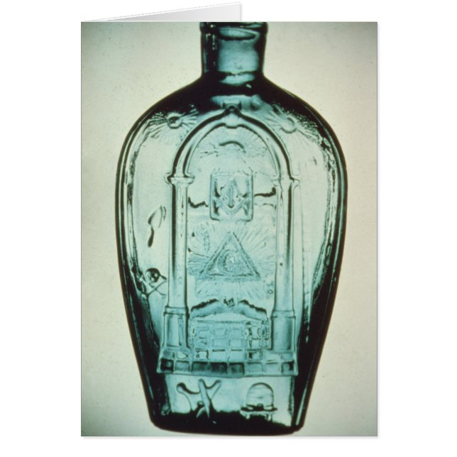 Mould-blown masonic flask (Front)