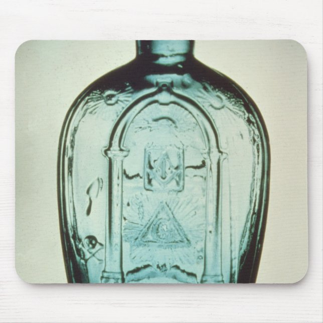 Mould-blown masonic flask mouse pad (Front)
