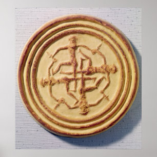 Mould depicting four warriors poster