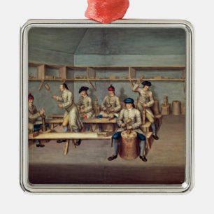 Moulding the Powder Pellets Metal Tree Decoration