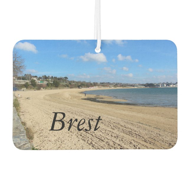 Moulin Blanc beach in Brest Car Air Freshener (Front)