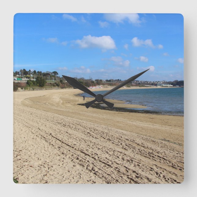 Moulin Blanc beach in Brest Square Wall Clock (Front)